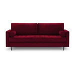 Czerwona aksamitna sofa Milo Casa Santo, 219 cm