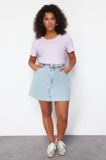 Trendyol Curve Lilac Camisole Knitted Plus Size Blouse