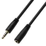 Kábel GoGEN prodlužovací 3,5mm jack, 4 pólový, 2m (JACK200FM03) čierny predlžovací kábel • typ jack 3,5 mm (male) > jack 3,5 mm (female) • 4-pólový • 