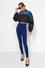 Trendyol Navy Blue Fleece Scuba High Waist Knitted Leggings