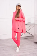 Set with sweatshirt in pink neon color