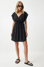 Happiness İstanbul Women's Black Knitted Beach Dress