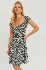 Cool & Sexy Women's Black Floral Mini Dress GO165