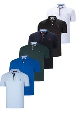 SIX SET T8582 DEWBERRY MENS T-SHIRT-BLACK-WHITE-NAVY BLUE-GREEN-SAKS BABY BLUE