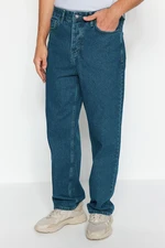 Trendyol Navy Blue Vintage Look Baggy Fit Jeans Denim Trousers