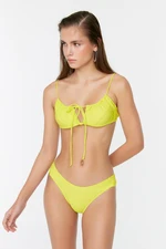 Trendyol Green Bikini Bottoms with Shirring