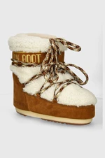 Semišové sněhule Moon Boot MB ICON LOW SHEARLING hnědá barva, 80D1409580 MA03