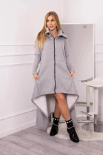 Insulated dress with longer sides in gray color