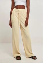 Women's Plisse Pants Soft Yellow