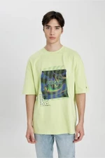 DEFACTO Oversize Fit Crew Neck Printed Short Sleeve T-Shirt