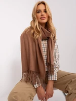 Brown knitted women's scarf