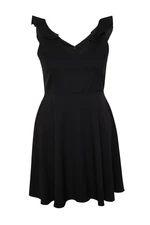 Trendyol Curve Black Woven Mini Dress with Back Detail