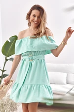 Mint dress with Spanish neckline