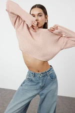 Trendyol Powder Super Crop Basic Knitwear Sweater