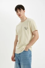 DEFACTO Slim Fit Crew Neck Printed Short Sleeve T-Shirt