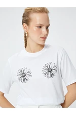 Koton Daisy Printed Cotton T-Shirt