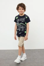 Trendyol Navy Blue Boy Printed Knitted T-Shirt