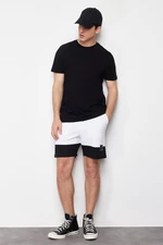 Trendyol White Regular/Real Fit Contrast Color Block Cotton Labeled Shorts