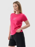 Dámské tričko slim s potiskem - růžové