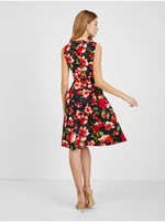 Červeno-černé dámské květované šaty ORSAY