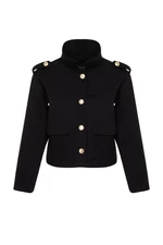 Trendyol Black Regular Gold Button Detailed Slim Jacket Coat