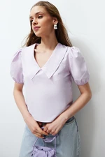 Trendyol Lilac Collar Detailed Woven Blouse