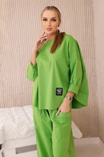 Women's Punto Sweatshirt + Pants Set - Light Green