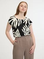 Cream-black women's patterned blouse ONLY Nova
