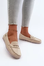 Women's loafers made of eco leather light beige Celoria