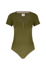 Tommy Jeans Bodysuit - TJW RIB HENLEY BODYSUIT green