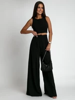 Women's 2-piece set with wide trousers and blouse FASARDI - black
