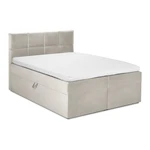 Beżowe łóżko boxspring ze schowkiem 160x200 cm Mimicry – Mazzini Beds