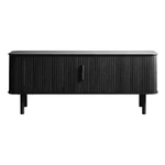 Czarna szafka pod TV w dekorze dębu 160x56 cm Cavo – Unique Furniture
