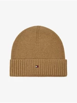 Tommy Hilfiger Čiapka - ESSENTIAL FLAG BEANIE hnedá