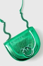 Kožená kabelka Pinko zelená barva, 101969.A1JG