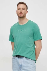 Bavlněné tričko Pepe Jeans EMB EGGO zelená barva, s aplikací, PM509418
