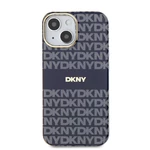 Zadní kryt DKNY PC/TPU Repeat Pattern Tonal Stripe Magsafe pro Apple iPhone 15, modrá