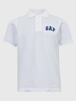 White Boys' Polo Shirt Logo GAP