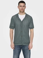 Green men's knitted shirt ONLY & SONS Diego