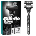 GILLETTE Mach3 Charcoal Holicí strojek pro muže + 2 Holicí hlavice