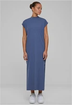 Dámské šaty Urban Classics Long Extended Shoulder Dress - modré