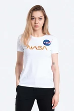 Bavlněné tričko Alpha Industries NASA Pm T bílá barva, 198053.438-white