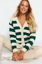 Trendyol Stone Basic Striped Knitwear Cardigan