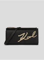 Černá dámská kožená kabelka KARL LAGERFELD Signature 2.0 Crossbody - Dámské