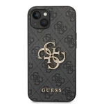 Zadní kryt Guess PU 4G Metal Logo pro Apple iPhone 14 Plus, šedá