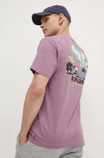 Bavlnené tričko Rip Curl pánsky, fialová farba, s potlačou