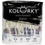 KOLORKY Night Moments - Vesmír - L (8-13 kg) noční jednorázové ekoplenky 27 ks