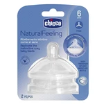 Chicco Dudlík na láhev Natural Feeling silikon na kaši 6m+ 2 ks