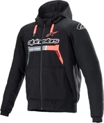 Alpinestars Chrome Ignition Hoodie Black/Red Fluorescent 3XL Giacca in tessuto