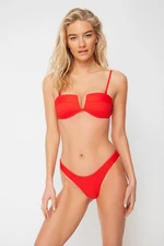 Trendyol Red High Leg Brazilian Bikini Bottom